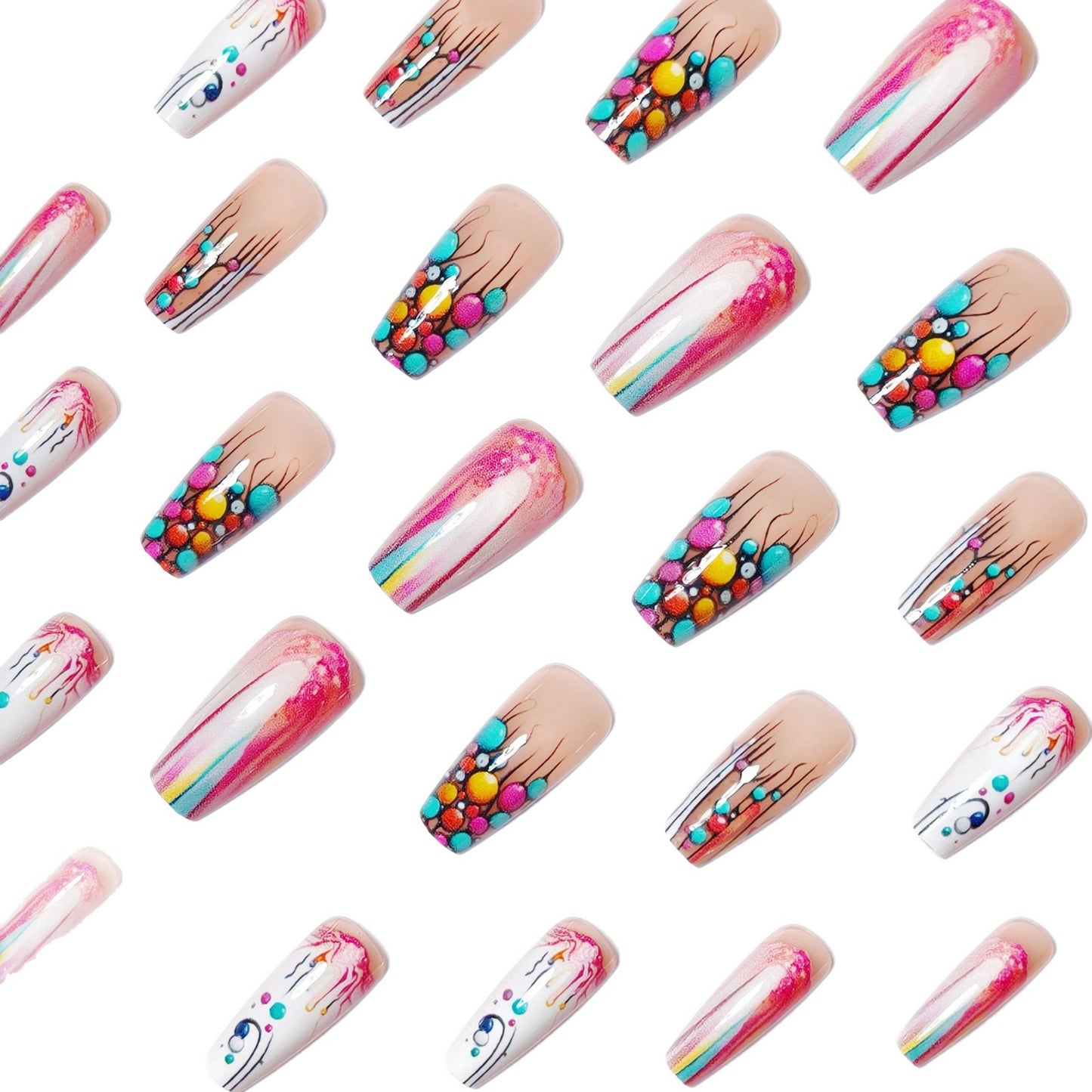 Artistic 3D Bubble Nail Art Acalora