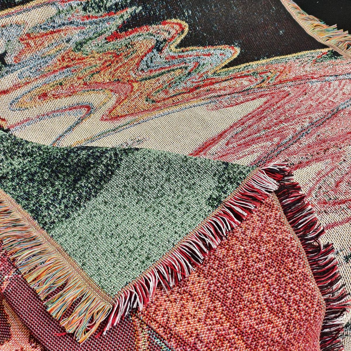 Artistic Surfing Scene Tapestry Throw Blanket