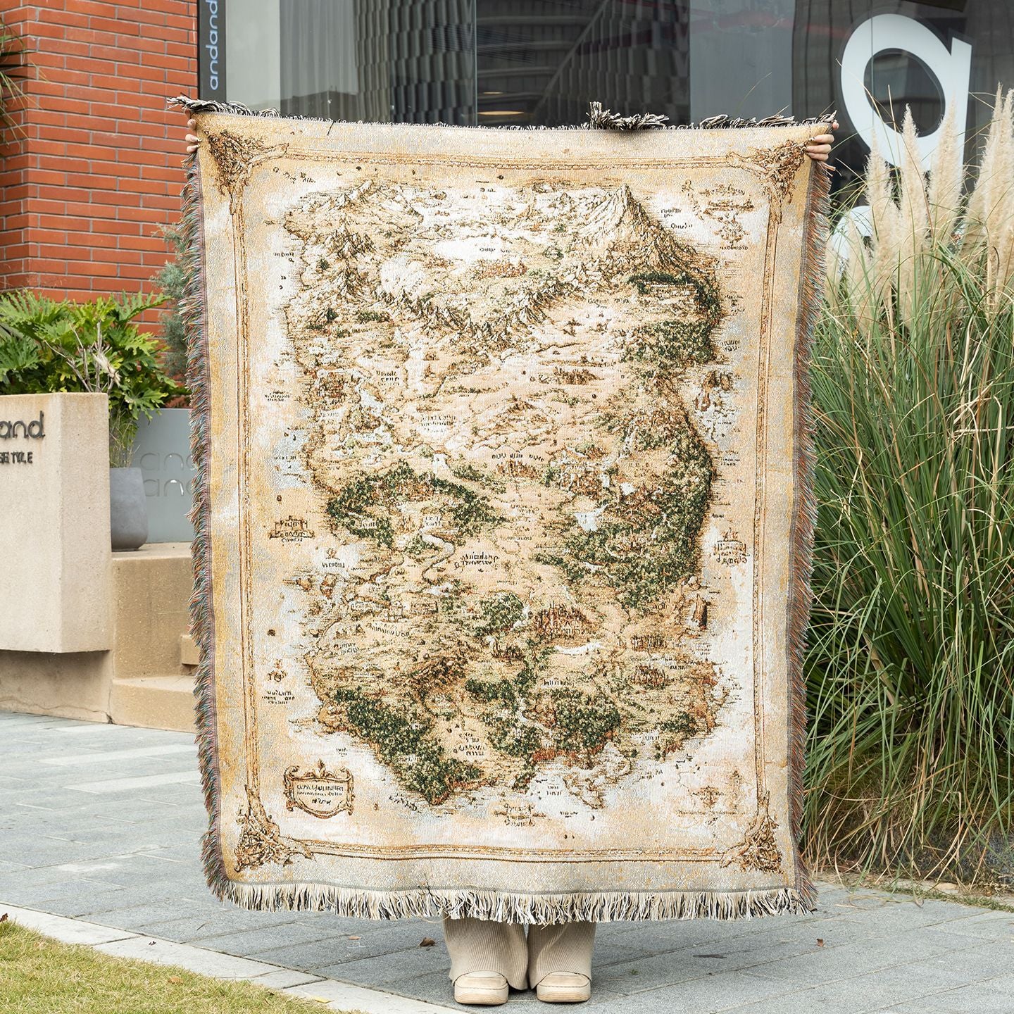 Vintage Map Throw Blanket