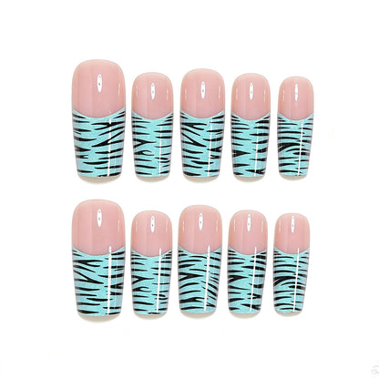 Artistic Long French Tip Nail Art Wraps Acalora