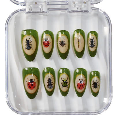 Artistic Insect-Embellished Press-On Nail Art Acalora