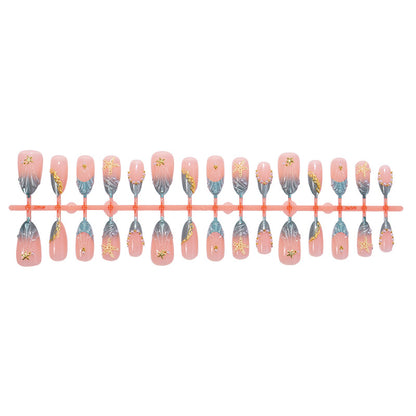 Decorative Press-On Nail Art Set with Unique Designs Acalora