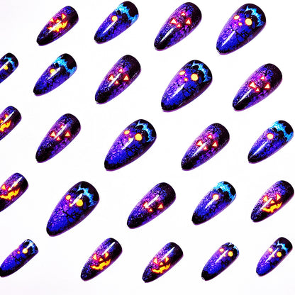 Spooky Pumpkin Themed Nail Art Acalora
