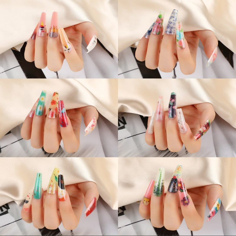 Artificial nails with floral patterns Acalora