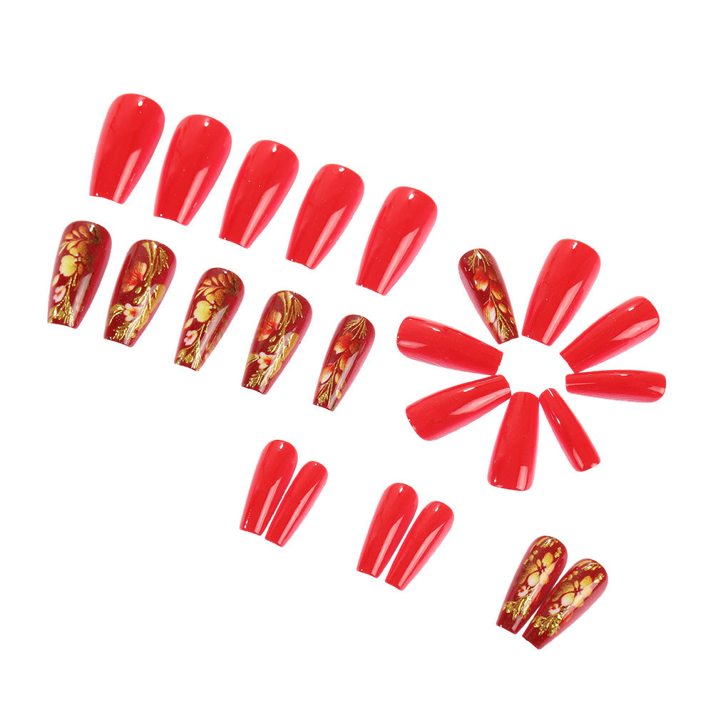 Artful nail tips in an elegant flower pattern Acalora