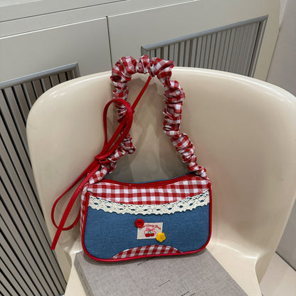 Retro Gingham Mini Crossbody Bag Acalora