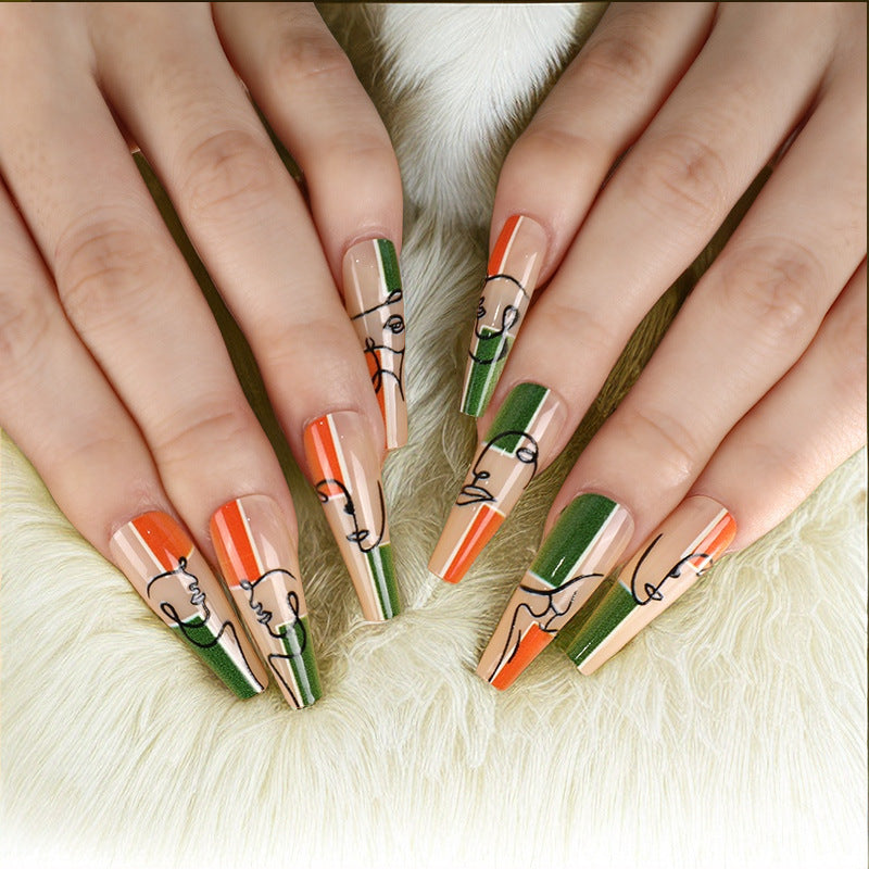 Creative line design artificial nails Acalora