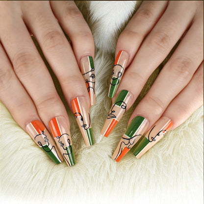 Creative line design artificial nails Acalora