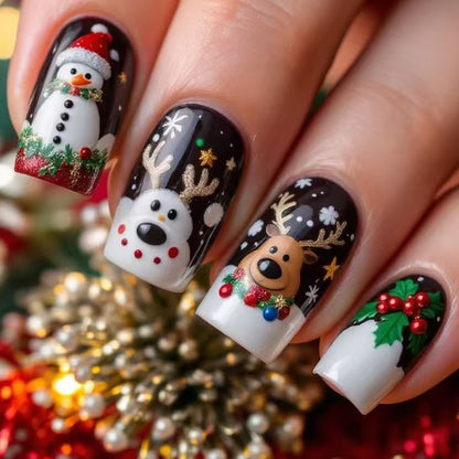Festive 3D Holiday Character Nail Art Acalora