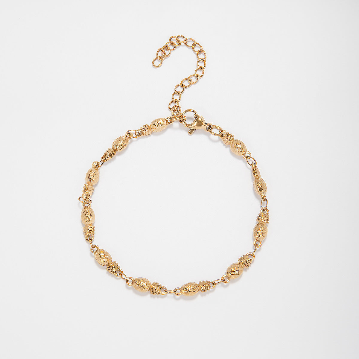 Intricate Textured Chain Bracelet Acalora