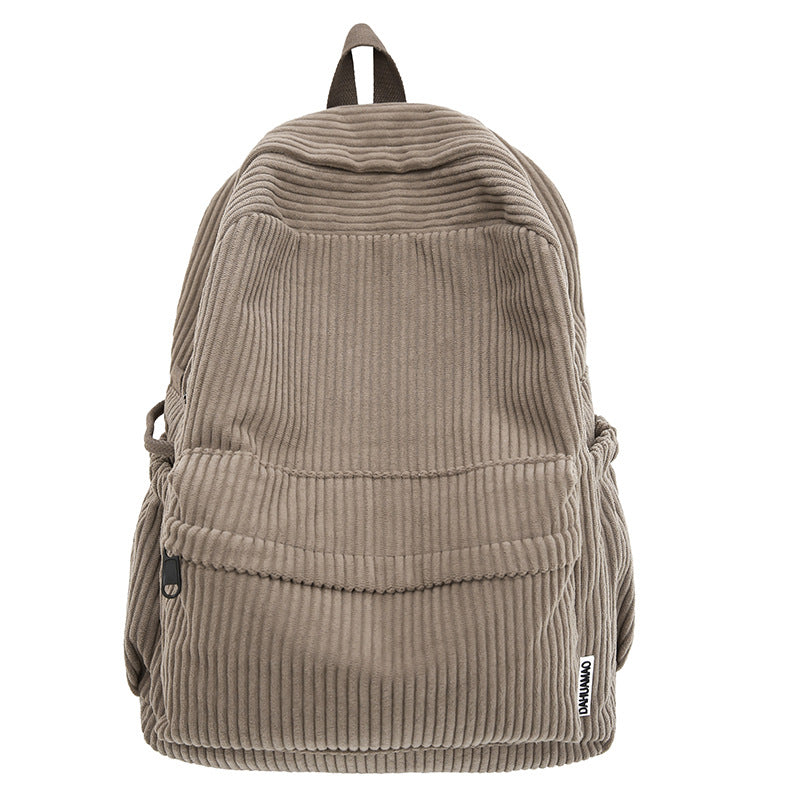 Corduroy Textured School Backpack Bowlift