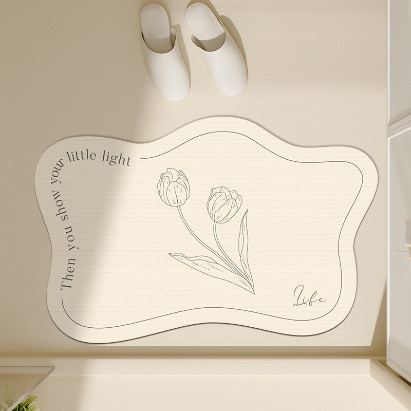Floral-Inspired Decorative Bath Mat