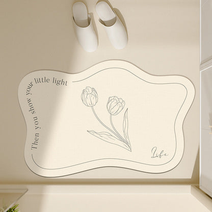 Floral-Inspired Decorative Bath Mat