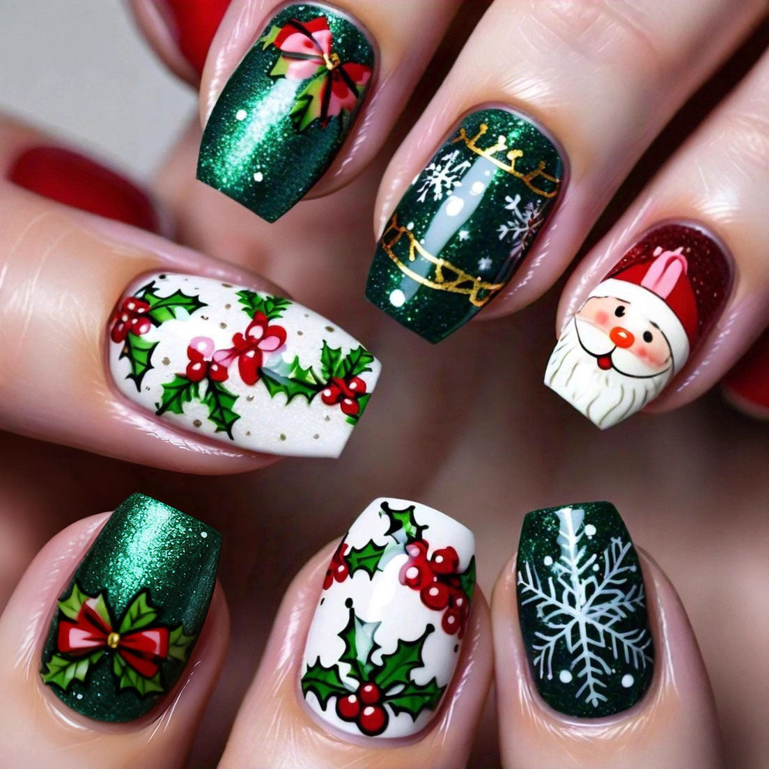 Christmas Art Nails Acalora