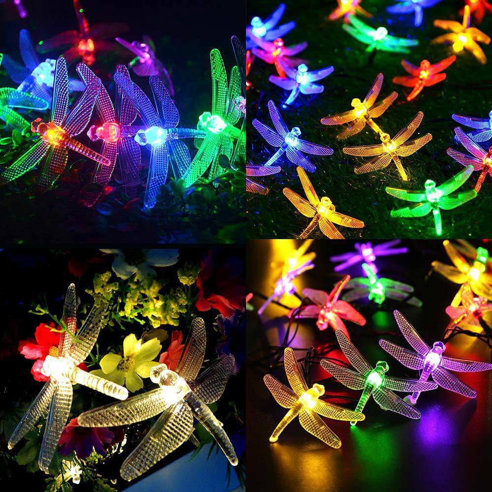 BowLift | Outdoor Solar Dragonfly Waterproof LED Lights Festival Party Decoration String Lights