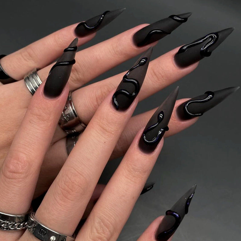 Artistic Stiletto Nail Design Acalora