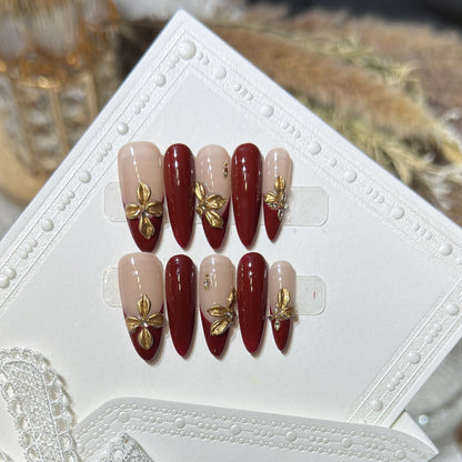 Luxury Floral Acrylic Press-On Nail Set Acalora