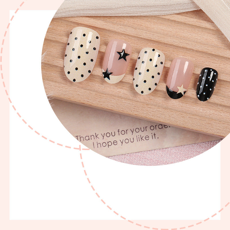 Chic Polka Dot and Star Press-On Nail Set Acalora
