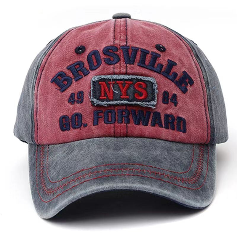 Men's Distressed Vintage-Inspired Baseball Cap Bowlift