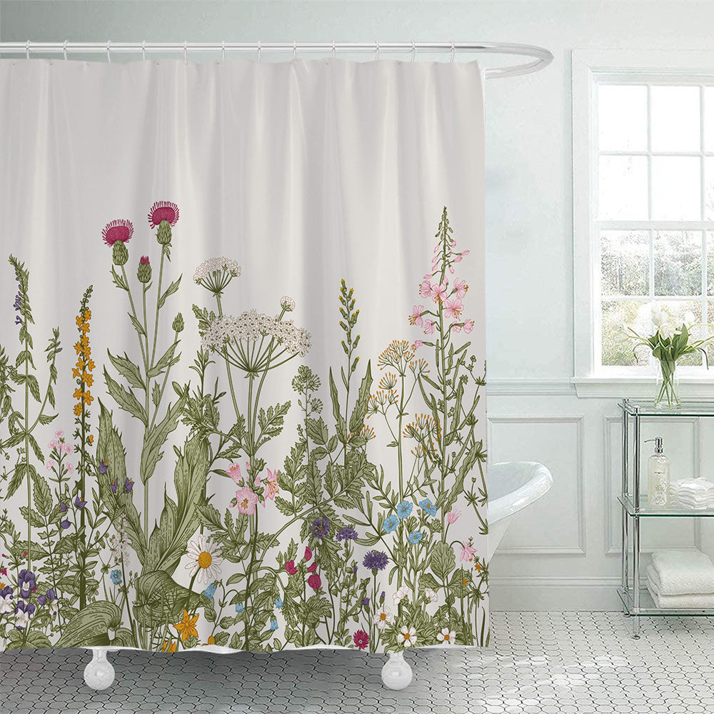 Botanical Illustration Shower Curtain