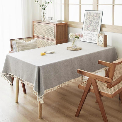 Elegant Fringed Tablecloth