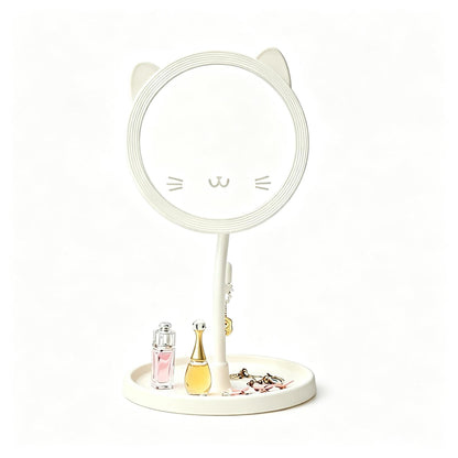 Cute Cat-Themed Desk Mirror