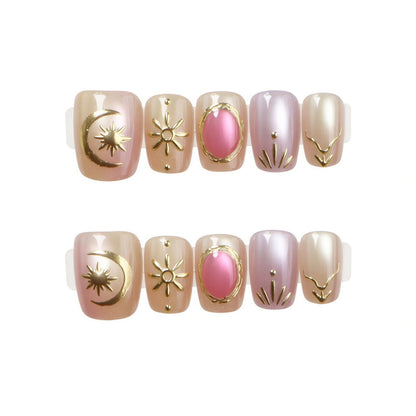 Decorative Nail Art with Gold Accents Acalora