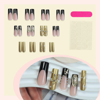 Artistic Press-On Nail Collection with Glamorous Gem Accents Acalora