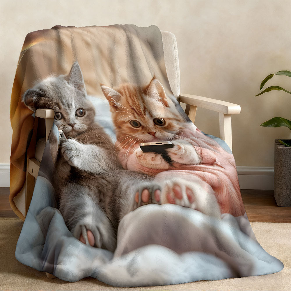 Unisex Music-Themed Fleece Blanket