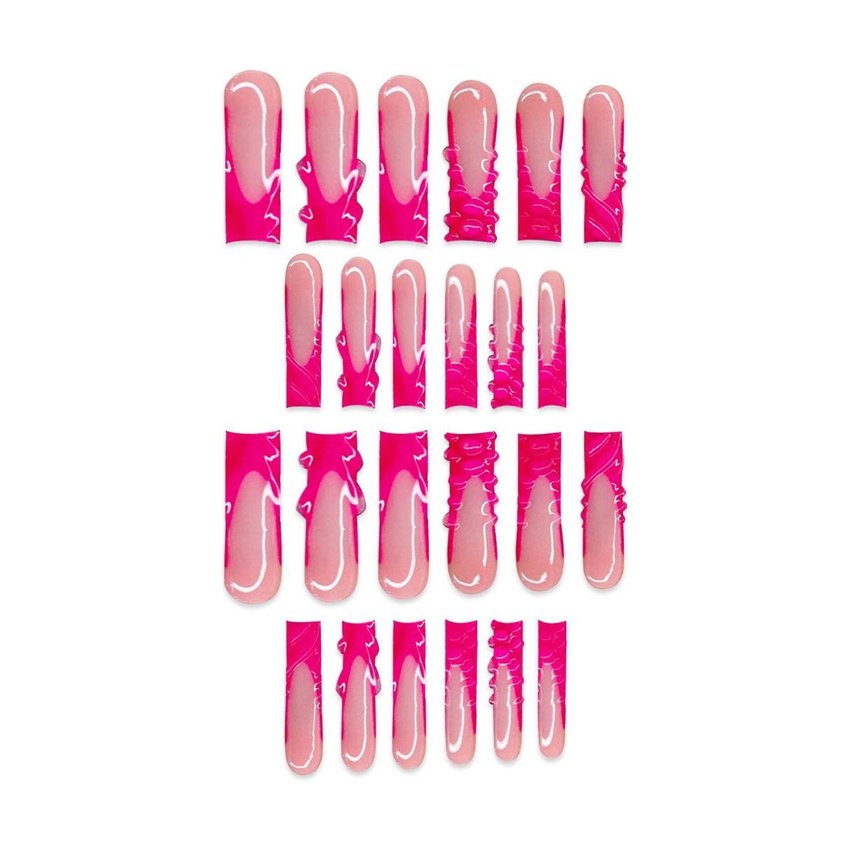 Artistic Long Press-On Nail Set with Unique Design Acalora