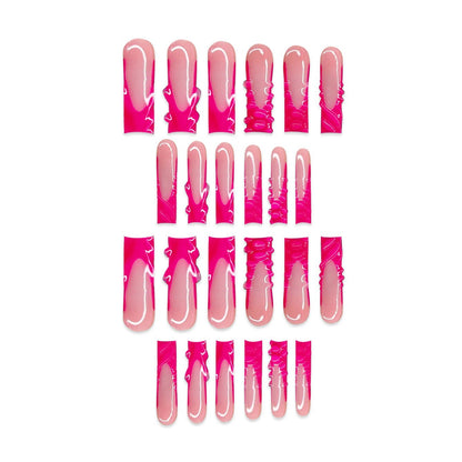 Artistic Long Press-On Nail Set with Unique Design Acalora