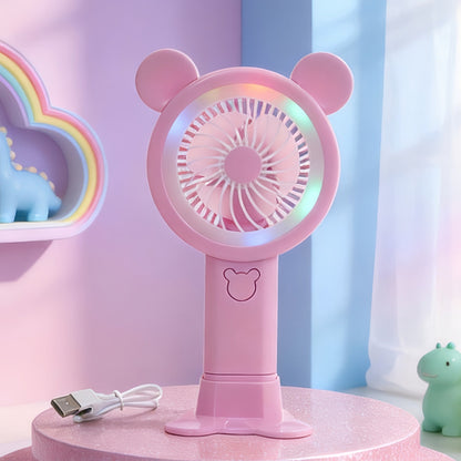 Women's Portable Mini Fan in Playful Bear Design Bowlift