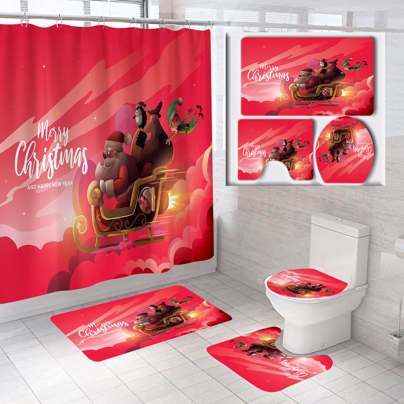 Festive Christmas Bathroom Set