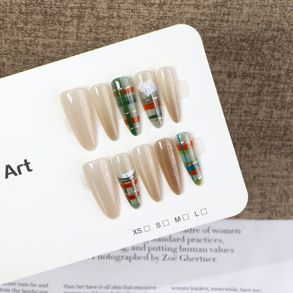 Modern Geometric Press-On Nail Set Acalora
