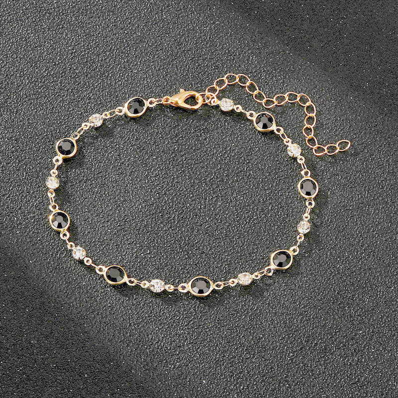 Elegant Rhinestone Chain Anklet Acalora