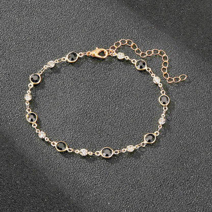 Elegant Rhinestone Chain Anklet Acalora