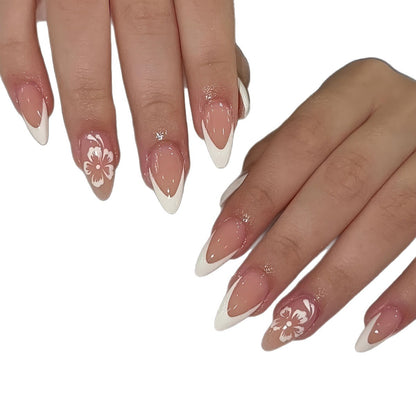 Stylish Floral Accent Nail Art Acalora