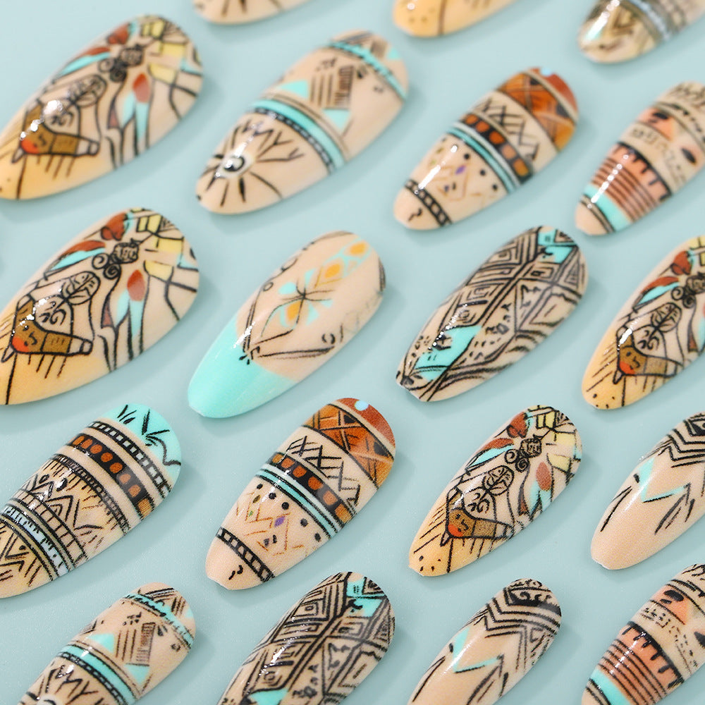 Artificial nails with exotic tribal design Acalora