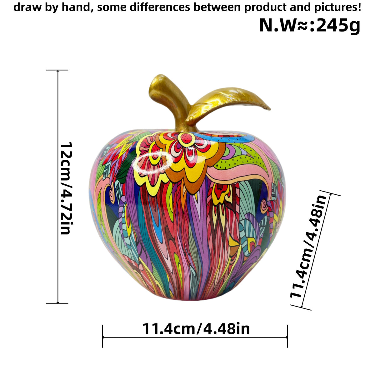Decorative apple figure with artistic design Acalora