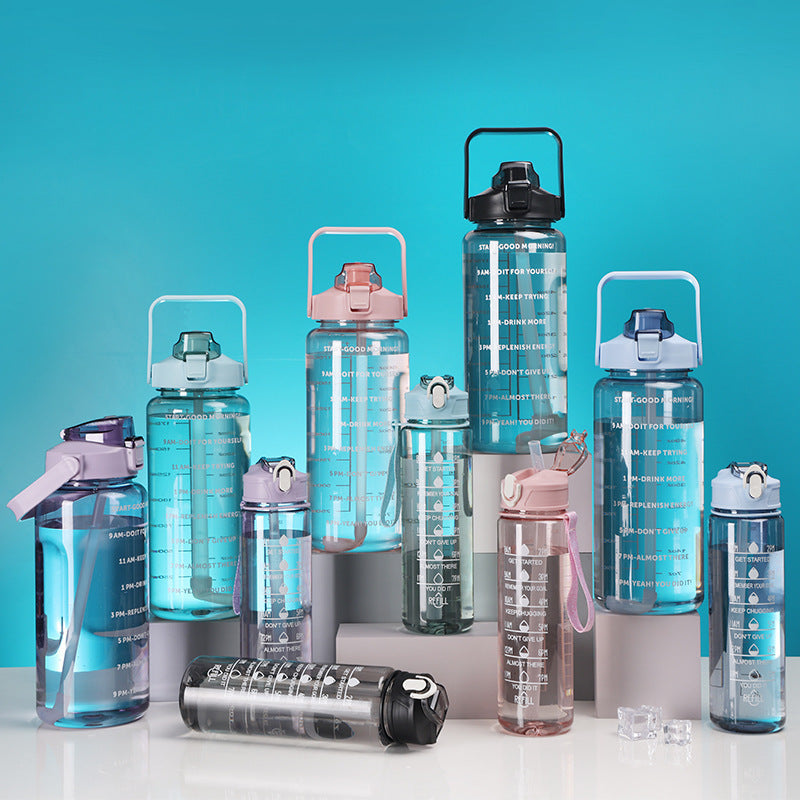 Women's Motivational Water Bottle with Time Markers Bowlift