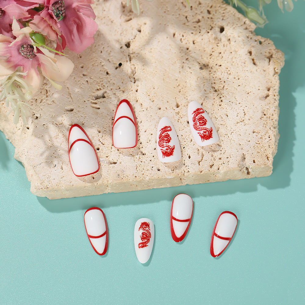 Artistic nails with dragon motif Acalora