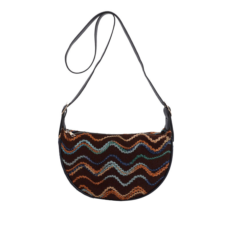Vintage-Inspired Woven Crossbody Bag Acalora