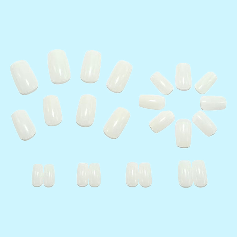 Artificial nails in elegant French design with high-gloss finish Acalora