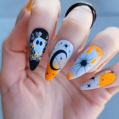 Gothic-Inspired Themed Nail Art Acalora