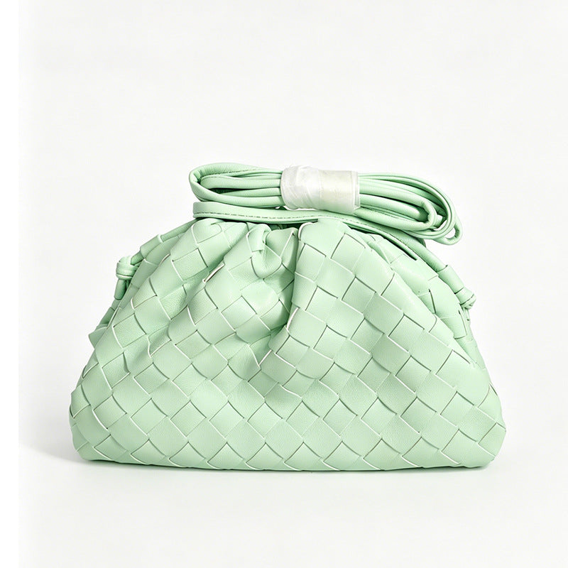 Elegant Woven Leather Bucket Bag Acalora