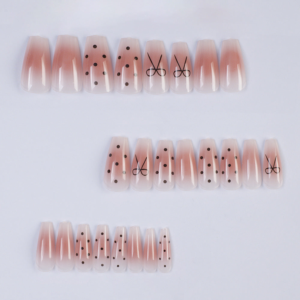 Artificial nails with modern dot design and elegant accents Acalora