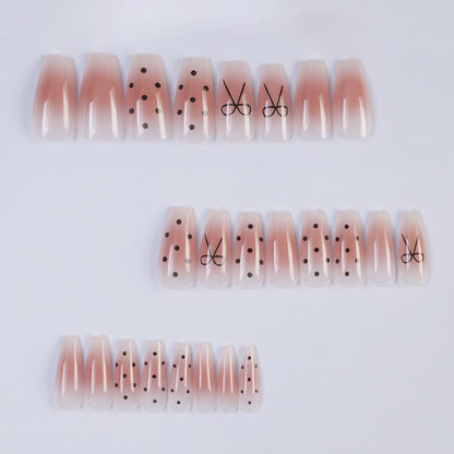 Artificial nails with modern dot design and elegant accents Acalora