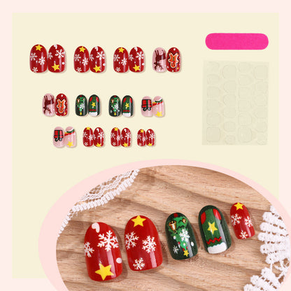Christmas-Themed Press-On Nail Art Set with Festive Holiday Designs Acalora