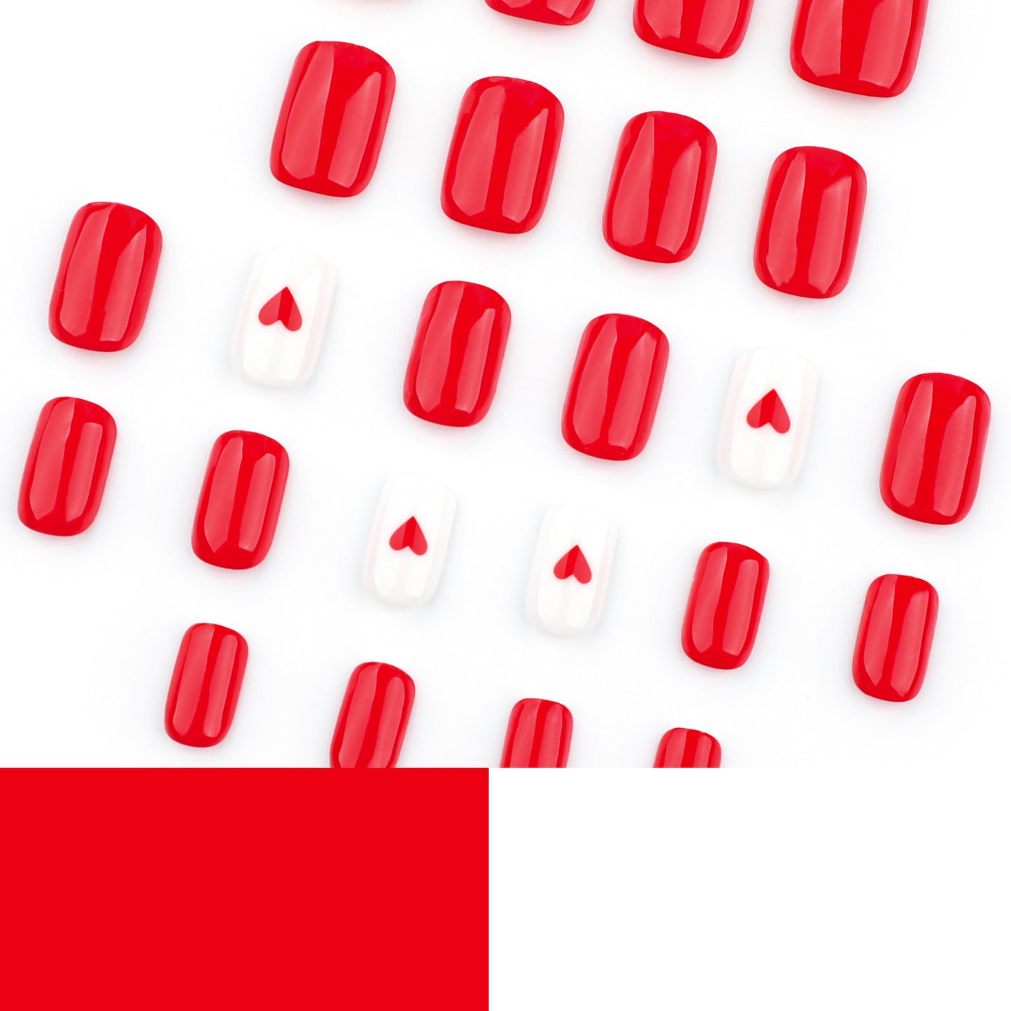 Heart-Embellished Premium Press-On Nail Set Acalora