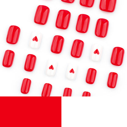Heart-Embellished Premium Press-On Nail Set Acalora